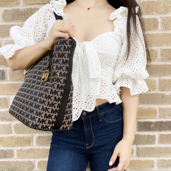 Gaby’sBags👜 Michael Kors carryall Tote black MK - Picture 6 of 8